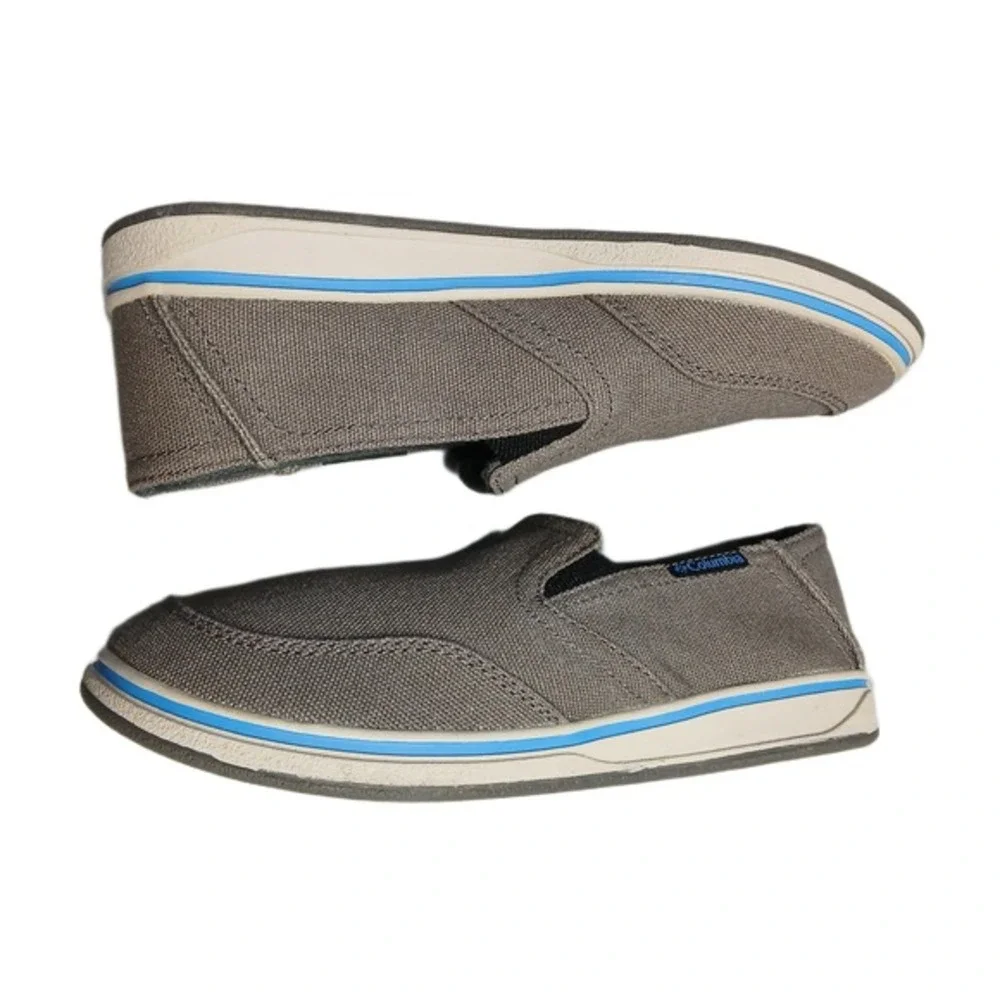 Columbia Crankbait Omni-Grip Casual Sneakers Youth US 3 Gray Blue Canvas Slip On